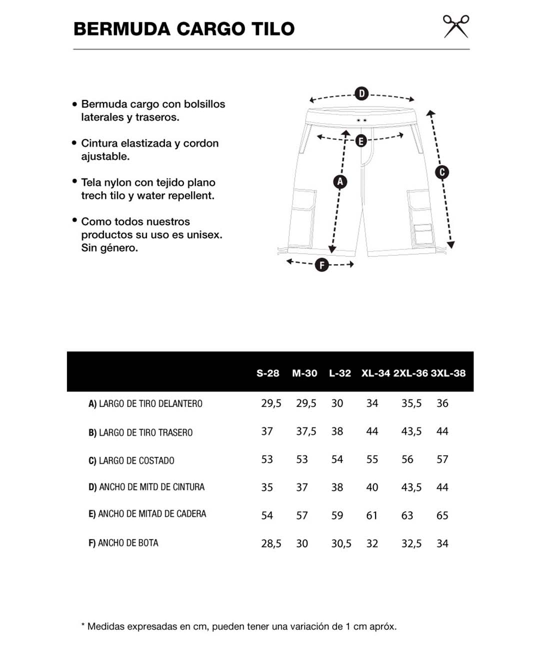 bermuda cargo tilo LUXO