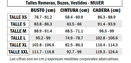 tabla de talles vans mujer