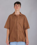 Camisa Tunez Crepe Marron Ntf